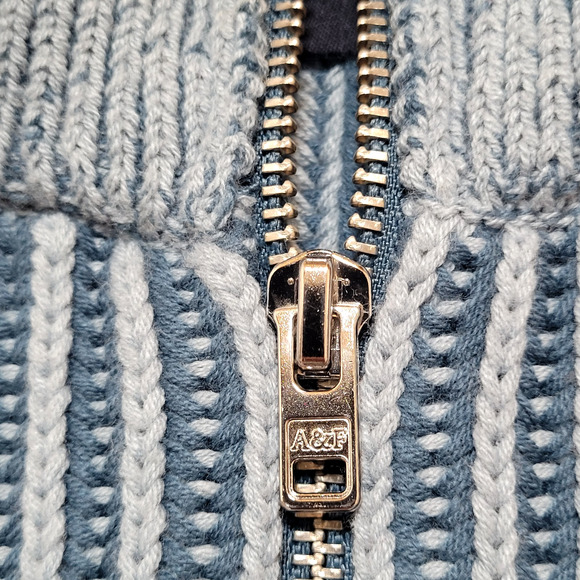 Abercrombie & Fitch Oversized Fit S/M Quarter 1/4 Zip Sweater Blue C65 - Picture 6 of 10